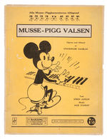 "MICKEY MOUSE" GROUP OF FIVE EARLY SHEET MUSIC EXAMPLES.