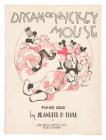 "MICKEY MOUSE" GROUP OF FIVE EARLY SHEET MUSIC EXAMPLES.