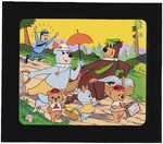 "YOGI BEAR AND FRIENDS" LUNCHBOX BACK PANEL ORIGINAL ART BY ELMER LEHNHARDT.