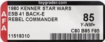 STAR WARS: THE EMPIRE STRIKES BACK (1980) - REBEL COMMANDER 41 BACK-E AFA 85 Y-NM+.