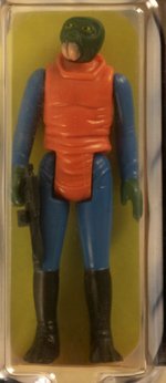 STAR WARS: THE EMPIRE STRIKES BACK (1980) - WALRUS MAN 41 BACK-E AFA 80 Y-NM (ORANGE FIGURE STAND/TWO BLISTERS).