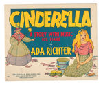 "CINDERELLA" FIVE PIECE SHEET MUSIC/FIVE PIECE SONG FOLIO LOT.