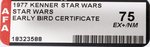 STAR WARS (1977) - EARLY BIRD CERTIFICATE PACKAGE AFA 75 EX+/NM.