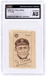 1909 S74 SILKS WHITE TY COBB (HOF) CGC AUTHENTIC.