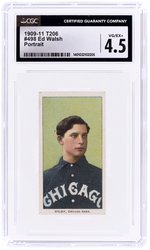 1909-11 T206 WHITE BORDER PIEDMONT ED WALSH (HOF) PORTRAIT CGC 4.5 VG-EX+.