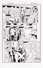 UNCANNY X-FORCE VOL. 2 #1 COMIC BOOK PAGE ORIGINAL ART BY RON GARNEY.