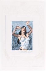 DC COMICS 2013 "THE WOMEN OF LEGEND" ZATANNA CARD #47 ORIGINAL ART BY CHAD HARDIN.