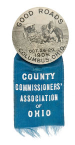 "GOOD ROADS COLUMBUS 1909" WITH RIBBON.