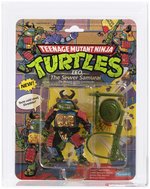 TEENAGE MUTANT NINJA TURTLES (1991) - LEO, THE SEWER SAMURAI SERIES 4/44 BACK AFA 85 Y-NM+.