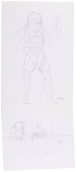 G.I. JOE ORIGINAL ART PRELIMINARY PENCIL DRAWING LOT BY DAVE DORMAN.