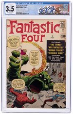 FANTASTIC FOUR #1 NOVEMBER 1961 CGC 3.5 VG- (FIRST FANTASTIC FOUR & MOLE MAN).