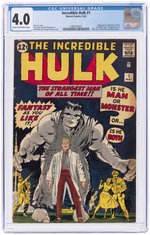 INCREDIBLE HULK #1 MAY 1962 CGC 4.0 VG (FIRST INCREDIBLE HULK).