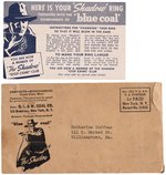 THE SHADOW 1941 GLOW-IN-DARK BLUE COAL PREMIUM RING WITH ENVELOPE & FOLDER (OVERSTREET COLLECTION).