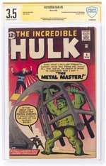 INCREDIBLE HULK #6 MARCH 1963 CBCS VERIFIED SIGNATURE 3.5 VG-.