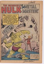 INCREDIBLE HULK #6 MARCH 1963 CBCS VERIFIED SIGNATURE 3.5 VG-.