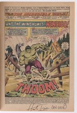 INCREDIBLE HULK #180 OCTOBER 1974 CBCS VERIFIED SIGNATURE 9.0 VF/NM (FIRST WOLVERINE CAMEO).