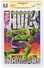 INCREDIBLE HULK ANNUAL #1 OCTOBER 1968 CBCS VERIFIED SIGNATURE 6.0 FINE.