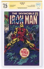 IRON MAN #1 MAY 1968 CBCS VERIFIED SIGNATURE 7.5 VF-.