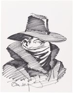 THE SHADOW ORIGINAL ART HEAD SKETCH BY BERNIE WRIGHTSON.