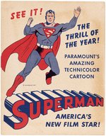 SUPERMAN FLEISCHER STUDIOS/PARAMOUNT PICTURES 1942 ADVERTISING SIGN.