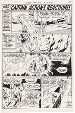 CAPTAIN ACTION #2 ORIGINAL ART PAGE BY GIL KANE & WALLY WOOD.