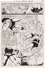 JUSTICE LEAGUE OF AMERICA #64 COMIC BOOK PAGE ORIGINAL ART BY DICK DILLIN (FIRST RED TORNADO II).