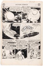 ACTION COMICS #199 COMIC BOOK PAGE ORIGINAL ART BY JIM MOONEY (TOMMY TOMORROW).