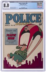 POLICE COMICS #40 MARCH 1945 CGC CONSERVED 8.0 VF.