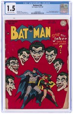 BATMAN #44 DECEMBER 1947-JANUARY 1948 CGC 1.5 FAIR/GOOD.