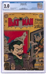 BATMAN #55 OCTOBER-NOVEMBER 1949 CGC 2.0 GOOD.