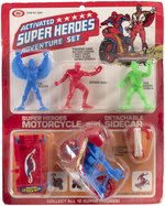 MARVEL "ACTIVATED SUPER HEROES ADVENTURE SET" CARDED FIGURE SET W/CYCLE.