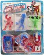 MARVEL "ACTIVATED SUPER HEROES ADVENTURE SET" CARDED FIGURE SET W/CYCLE.