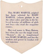 MARY MARVEL 1940s CLOTHING TAG PAIR & ORDER FORM.