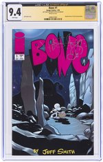 BONE #1 JANUARY 1996 CGC JSA AUTHENTIC AUTOGRAPH 9.4 NM WITH JEFF SMITH SKETCH.