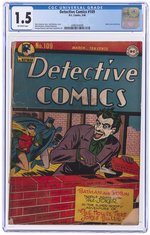 DETECTIVE COMICS #109 MARCH 1946 CGC 1.5 FAIR/GOOD.