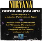 NIRVANA "COME AS YOU ARE" 1992 "NEVERMIND" RECORD STORE PROMO STANDEE.