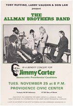 "THE ALLMAN BROTHERS BAND" JIMMY CARTER 1975 CAMPAIGN BENEFIT CONCERT POSTER.