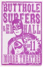 BUTTHOLE SURFERS & ED HALL BATMAN 1991 SEATTLE, WA CONCERT POSTER.