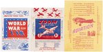 1930s-40s WORLD WAR GUM/ZOOM/AVIATION CARD WRAPPER TRIO.