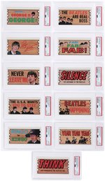 1964 TOPPS BEATLES PLAKS COMPLETE CARD SET PSA GRADED.