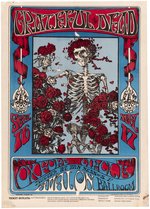 GRATEFUL DEAD SKELETON & ROSES 1966 SAN FRANCISCO FAMILY DOG CONCERT POSTER FD-26-OP-1.