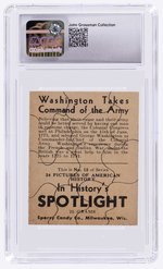 1940 SPERRY CANDY CO. IN HISTORY'S SPOTLIGHT (TITLE AT BOTTOM VARIETY) NEAR CARD SET CGC GRADED.