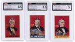 1937 JIG SAW NOUGAT PRESIDENTS NEAR CARD SET CGC GRADED PLUS WRAPPER.