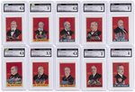 1937 JIG SAW NOUGAT PRESIDENTS NEAR CARD SET CGC GRADED PLUS WRAPPER.