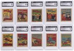 1934 GOUDEY BIG THRILL CHEWING GUM BOOKLETS COMPLETE SET WITH BUCK ROGERS CGC GRADED.