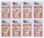 1967 TOPPS WHO AM I?  COMPLETE CARD SET CGC GRADED WITH BABE RUTH & MICKEY MANTLE PLUS WRAPPER.