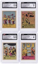 1939 WHITMAN PUBLISHING BIG LITTLE BOOK FLASH GORDON STRIP CARD LOT OF 14 CGC GRADED.