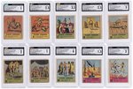 1939 WHITMAN PUBLISHING BIG LITTLE BOOK FLASH GORDON STRIP CARD LOT OF 14 CGC GRADED.