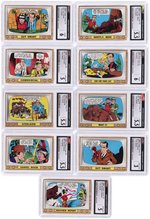 1969 TOPPS CRAZY TV TEST CARD NEAR SET ALL CGC GRADED PLUS WRAPPER.