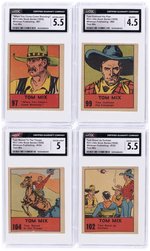 1939 WHITMAN PUBLISHING BIG LITTLE BOOK TOM MIX STRIP CARD LOT OF 14 CGC GRADED.